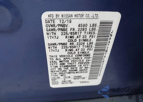 2020 Nissan Rogue S Fwd from USA, damaged, VIN JN8AT2MT9LW035539